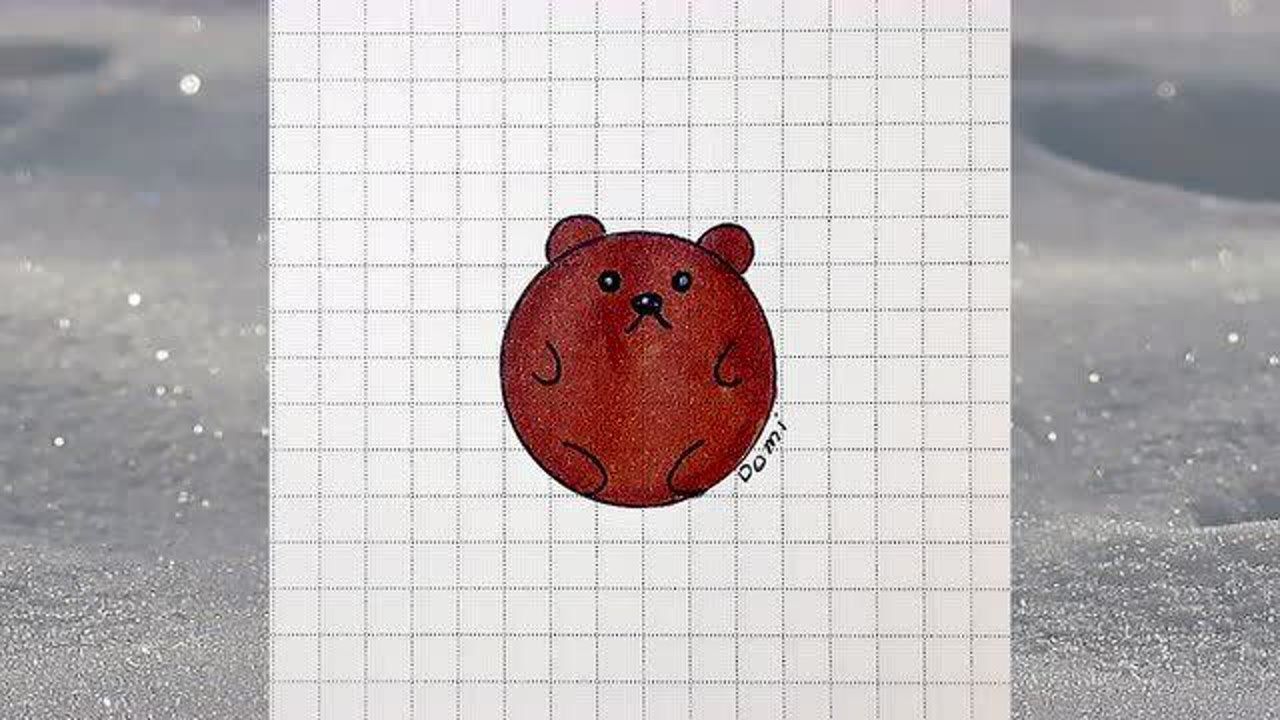 红色的熊简笔画图片