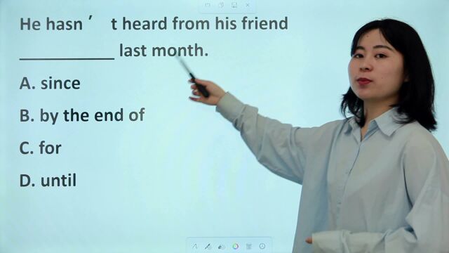 英语常识:He hasn't heard from his friend  last month