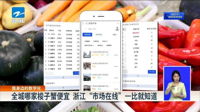 我身边的数字化:全城哪家梭子蟹便宜 浙江“市场在线”一比就知道