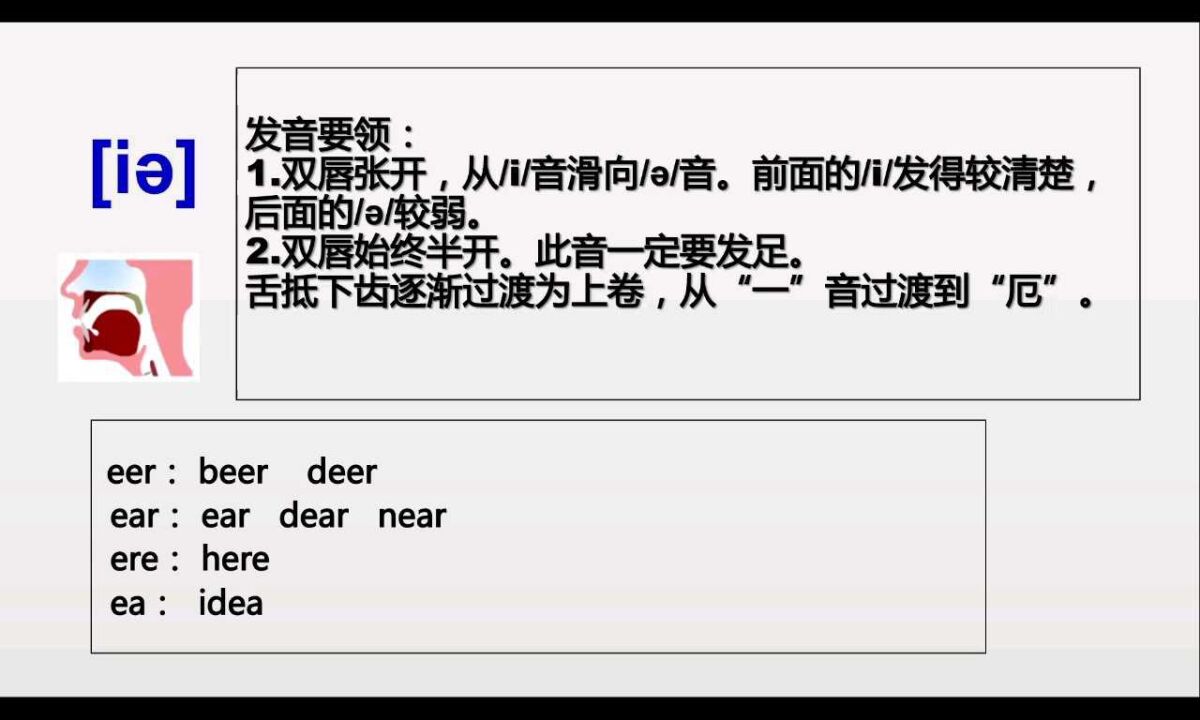英语音标~双元音/ɪə/的发音要领_腾讯视频