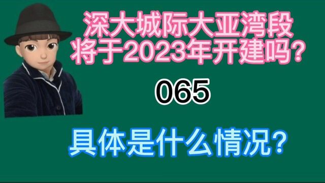 深大城际大亚湾段2023年开建?来看看具体情况