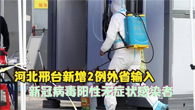 河北邢台新增2例外省输入新冠病毒阳性无症状感染者