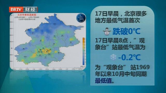 北京多个地方最低气温跌破0摄氏度