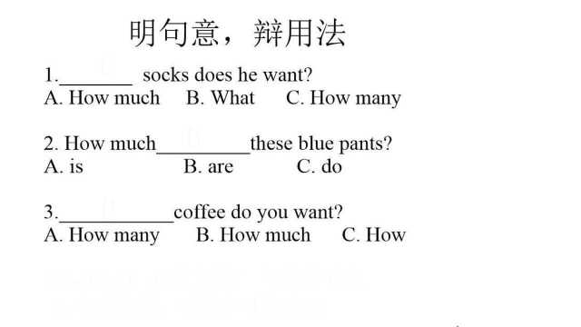 三道题目解释how much 和how many用法