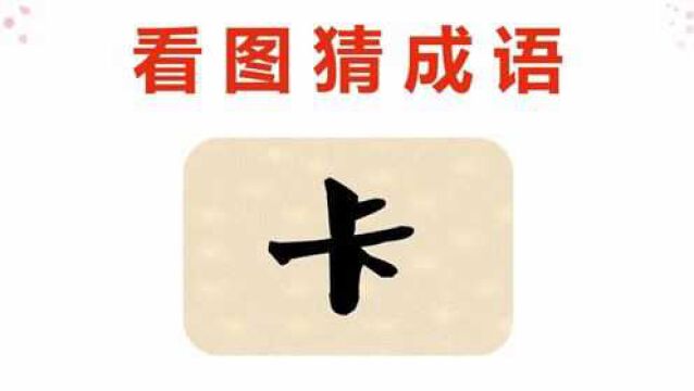 看图猜成语:1个卡字,猜一个成语,很考验你的思维能力!