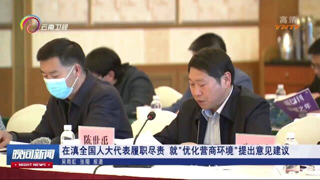 在滇全国人大代表履职尽责,就“优化营商环境”提出意见建议