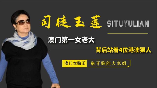 被隐藏的“澳门第一女老大”司徒玉莲,背后4位港澳狠人太霸气