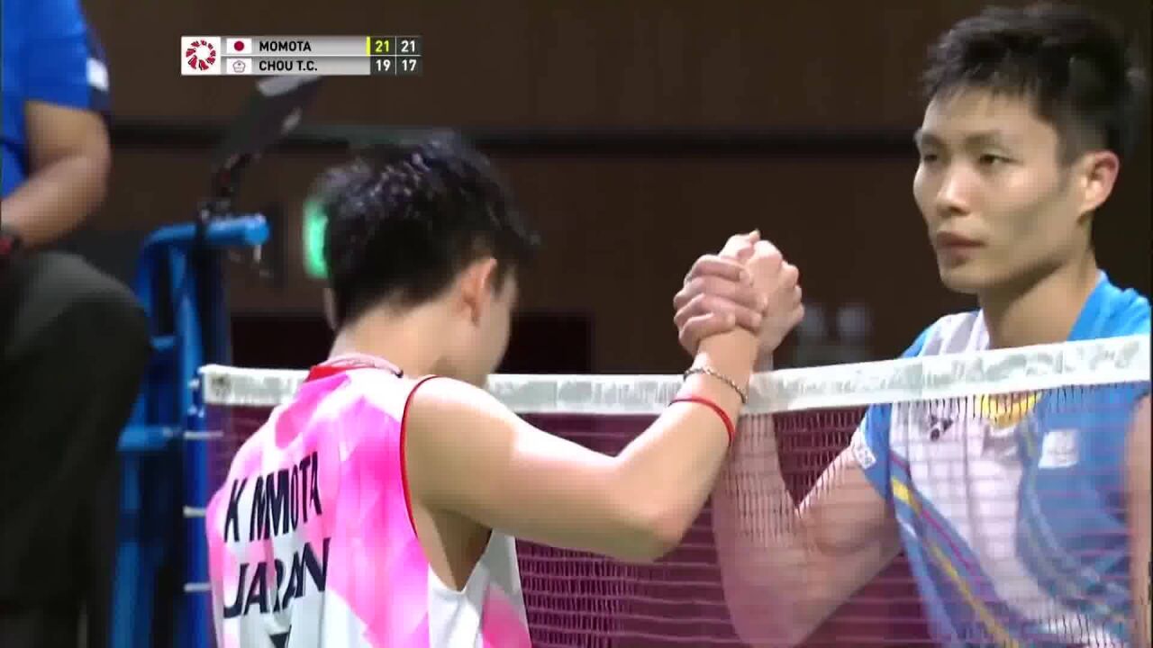 2019年韩国公开赛男单决赛:桃田贤斗 vs 周天成 精彩片段!