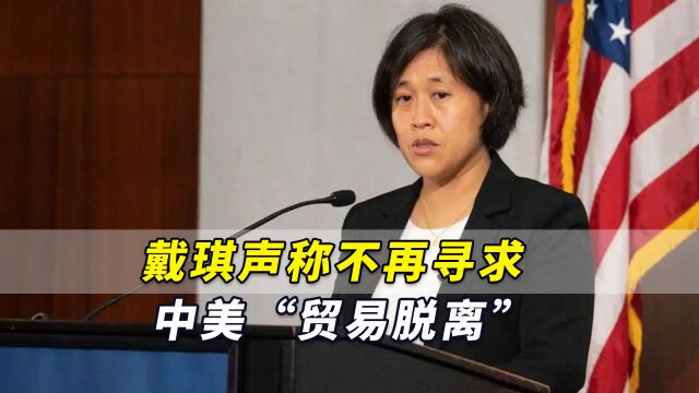 美国突然又改口?美媒:戴琪声称不再寻求中美“贸易脱离”