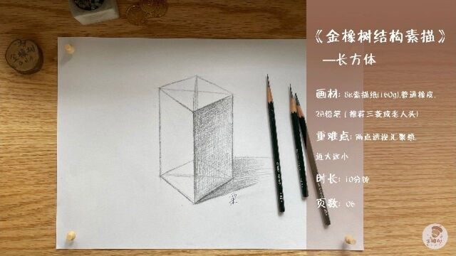 5.金橡树绘画结构素描《长方体》