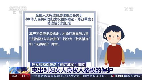 [图]妇女权益保障法（修订草案）修改 突出对妇女人身权人格权的保护