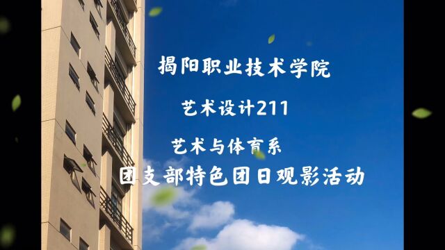 揭阳职业技术学院艺术与体育系艺术设计211班团支部特色团日观影活动