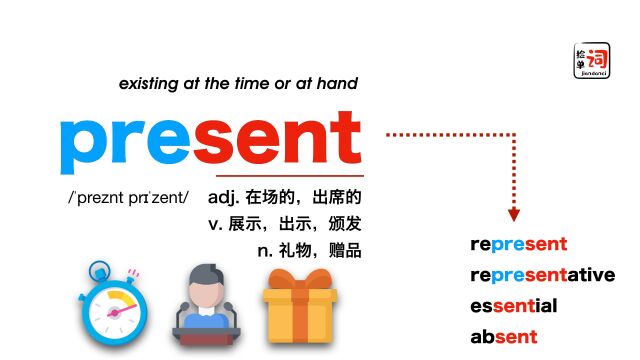 搞不定一词多义的present?“前”方叫兽请战,帮你搞定这些考试中“存在”的单词吧!