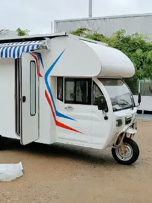 东北客户提这款三轮房车,快递买了四五十件,出门在外啥都得准备 #开着