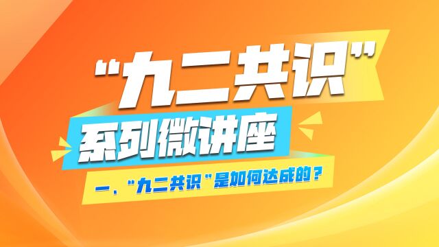 国台办开课!马晓光讲解“九二共识”是如何达成的?