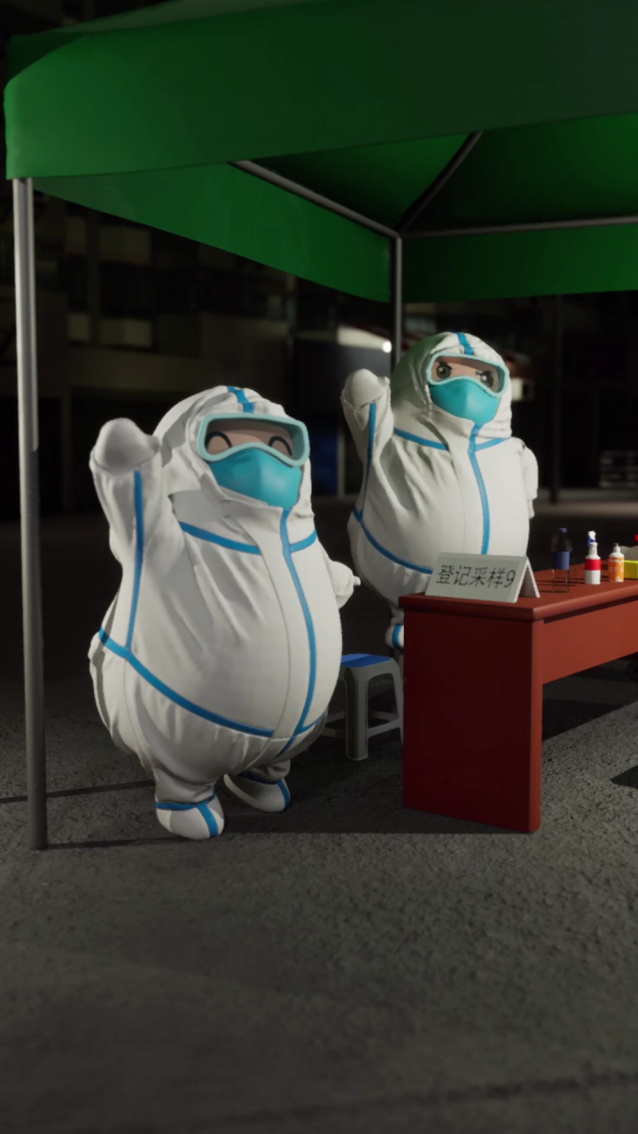 大白开启热情"揽客"模式,招手的样子也太可爱啦