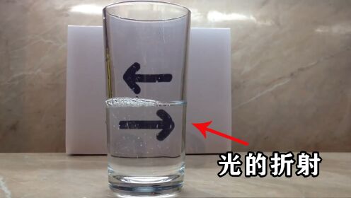 透过水杯的箭头，为什么会调转方向？了解下光的折射原理