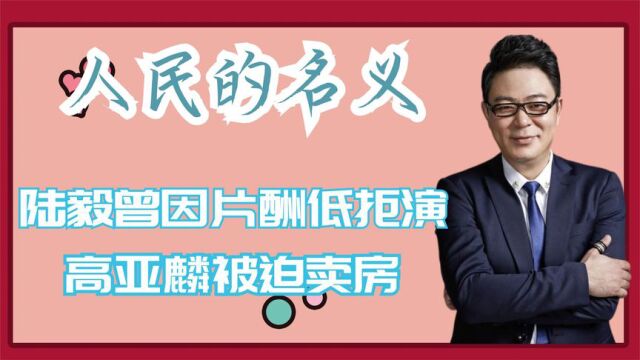 《人民的名义》幕后,陆毅曾因片酬低拒演,高亚麟被迫卖房