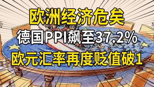 欧洲经济危矣,德国PPI飙至37.2%,欧元汇率再度贬值破1