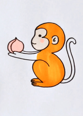 小猴子怎么画一幅画图片