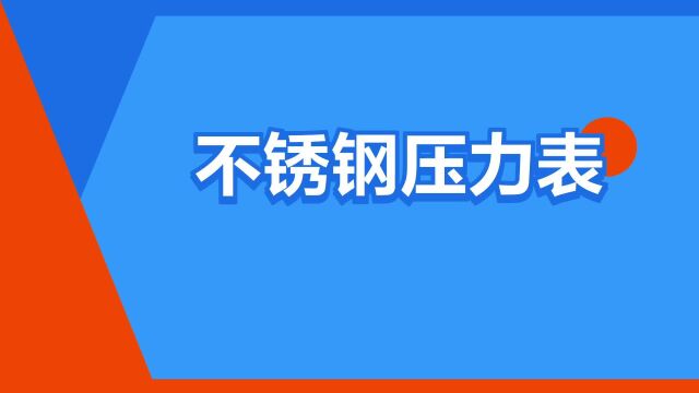 “不锈钢压力表”是什么意思?