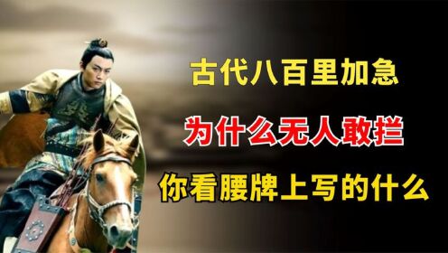 古代八百里加急，为什么无人敢拦？你看腰牌上写的什么！_高清1080P在线观看平台_腾讯视频