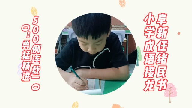 阜新任绪民书小学成语接龙500例连载100:勇猛精进