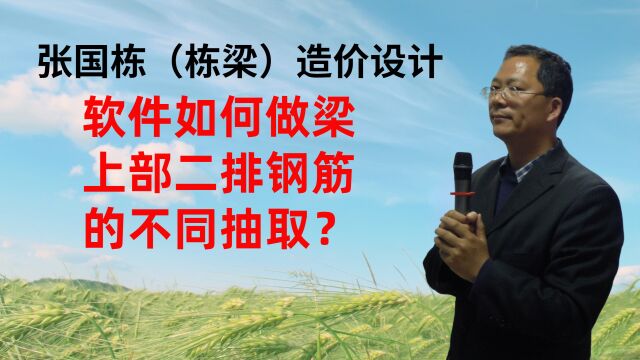 张国栋(栋梁)造价设计:软件如何做梁上部二排钢筋的不同抽取?