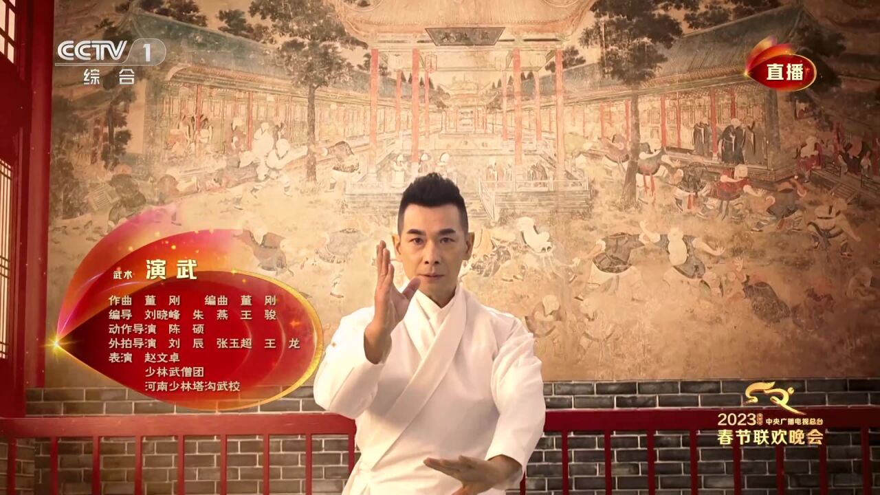 春晚2023丨赵文卓率少林武僧团表演《演武》燃爆春晚 少林童子又萌又