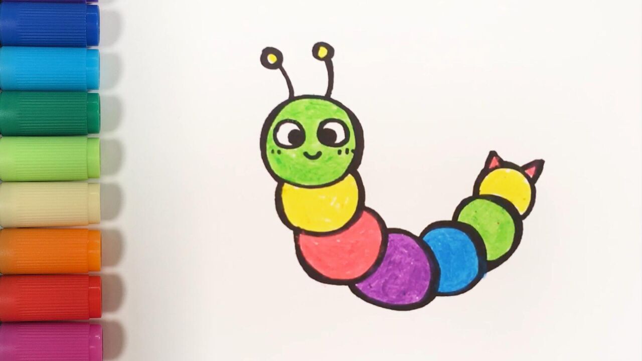 虫子的简笔画彩色图片
