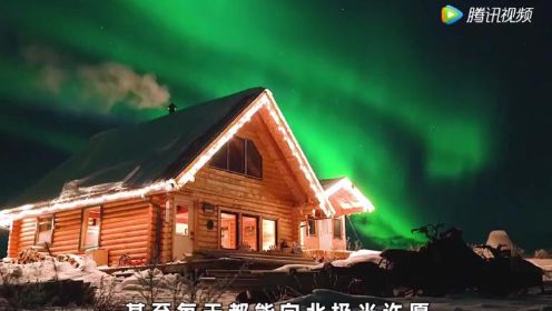 这栋被北极光拥抱的木屋，是你梦想的别墅吗#野外建造 #野外生存 #解压