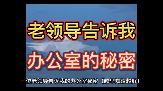 老领导告诉我办公室的秘密