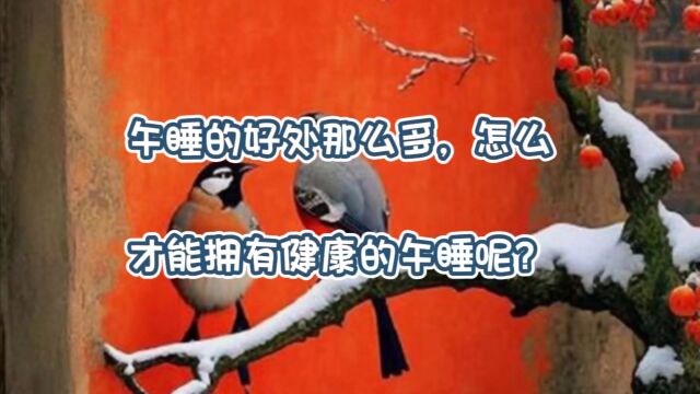 午睡的好处那么多,怎么才能拥有健康的午睡呢?