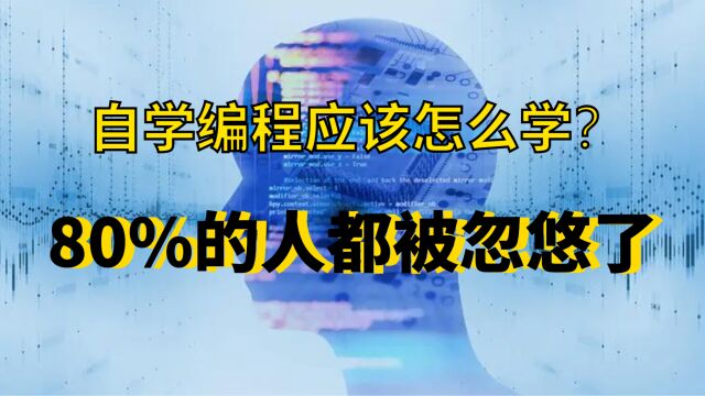 自学编程应该怎么学?80%的人都被忽悠了