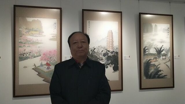 陕西国学研究会执行会长王盛华接受中国八大美术网釆访一2023.9.25 湖北房县中国画大家罗国士艺术博物馆开放日启动仪式