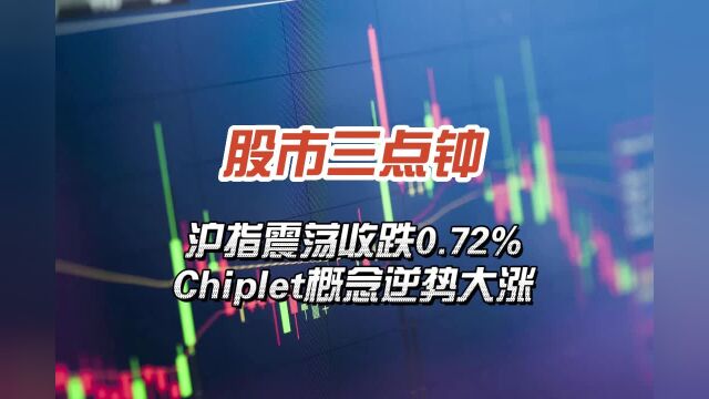 沪指震荡收跌0.72% Chiplet概念逆势大涨