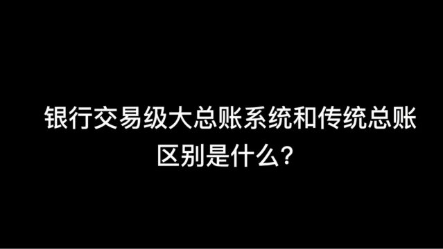 银行交易级大总账系统和传统总账区别是什么?