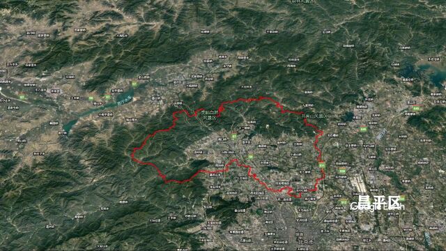 卫星视角看北京市昌平区,这样看太震撼了,你从未见过的上帝视角