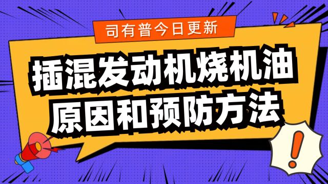 烧机油的原因和预防方法以插混发动机为例