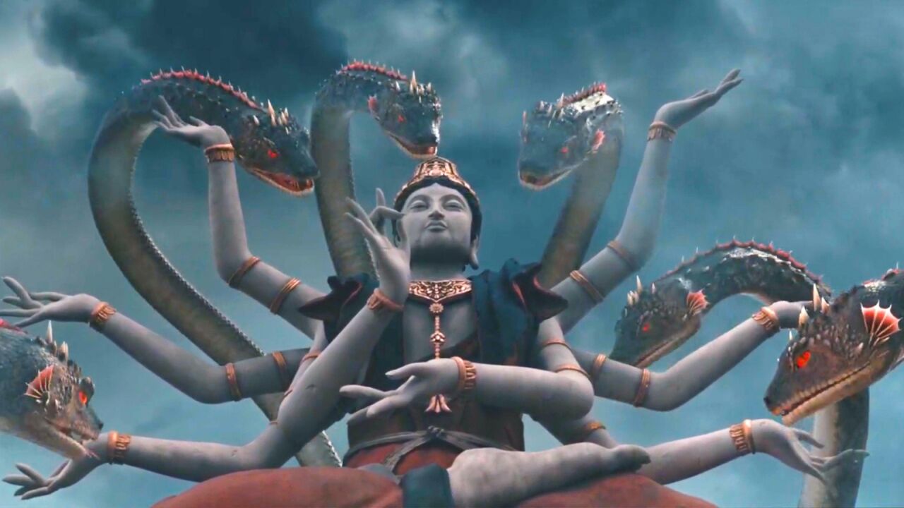 狂妄的九头妖蛇挑衅千手观音,班门弄斧展现的淋漓尽致,国产电影