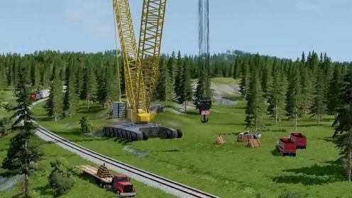 模拟器：上千吨的巨型塔吊，朝着火车砸了上去画面震撼