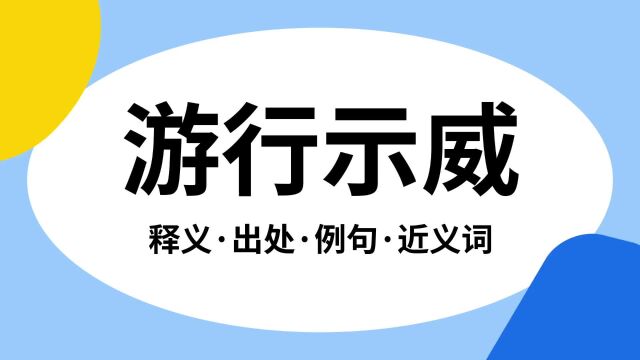 “游行示威”是什么意思?