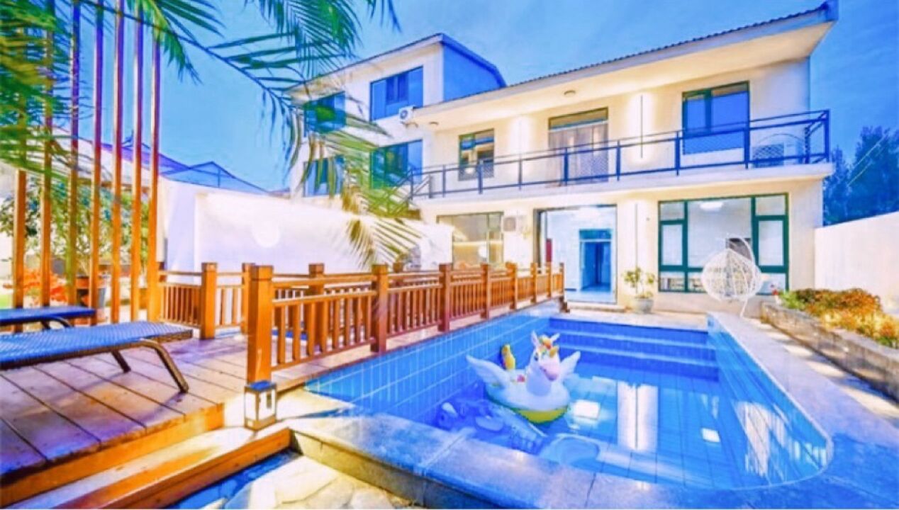 北戴河迪悦荷塘民宿,独栋别墅8间房仅4688,室内超大儿童乐园!