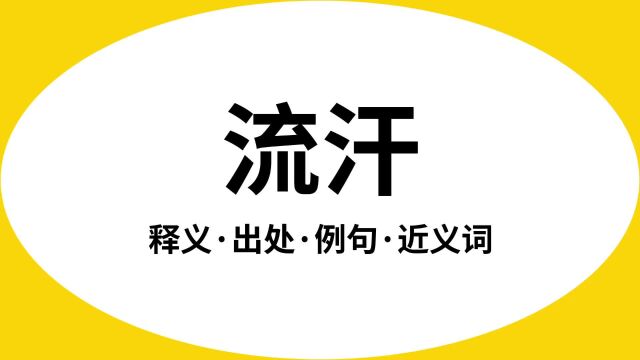 “流汗”是什么意思?