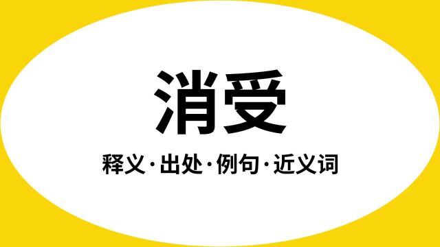 “消受”是什么意思?