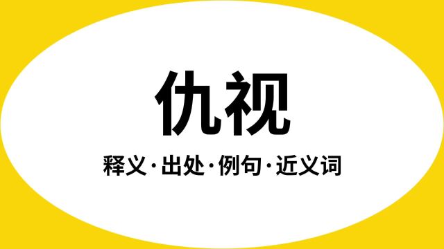 “仇视”是什么意思?