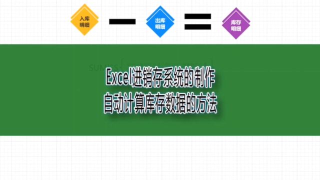 Excel进销存系统的制作,自动计算库存数据的方法