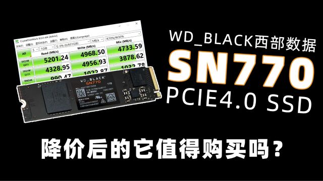 WDBLACK SN770 1T评测,现在的它是否值得购买?