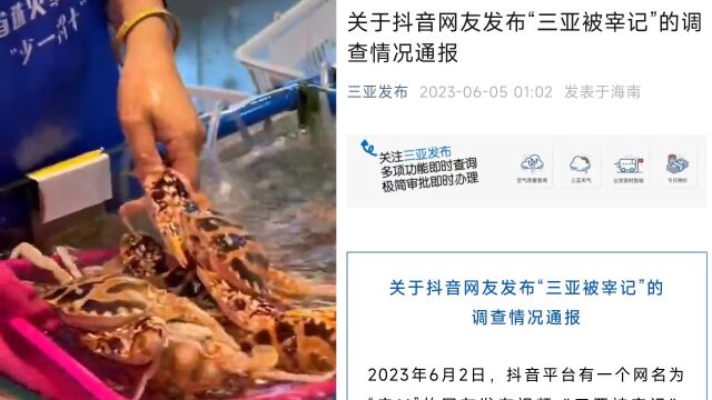 网友发布“三亚被宰记”,三亚通报调查情况