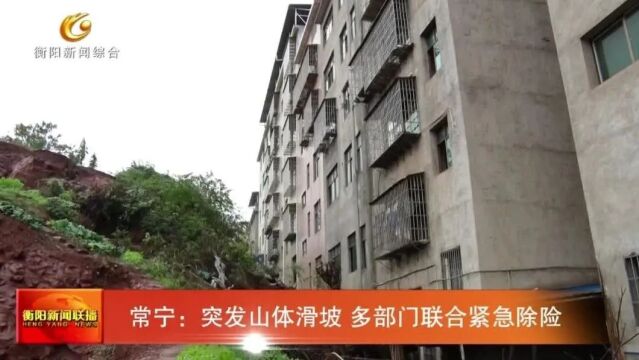 常宁:突发山体滑坡 多部门联合紧急除险